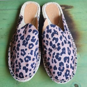 J.Crew Leopard Printed Espardille Mule slides size 8